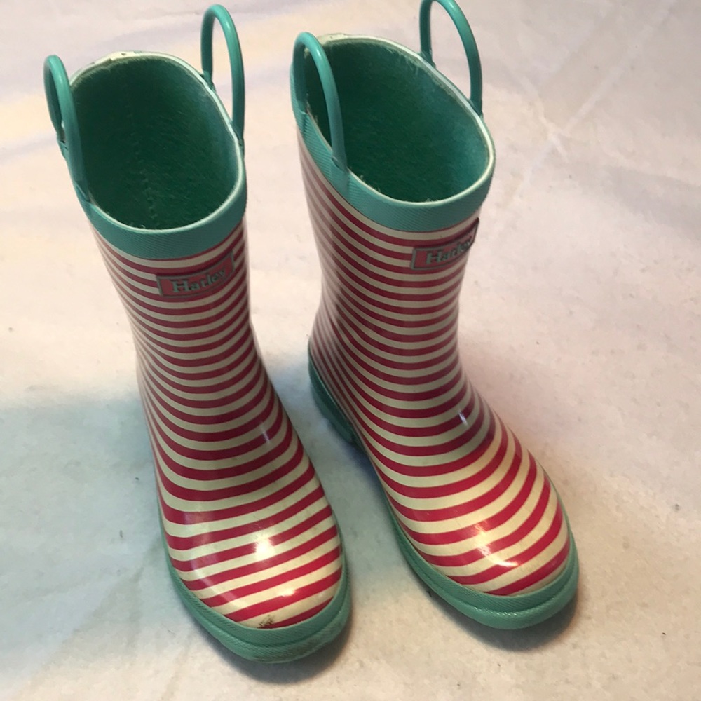 Hatley Rain Boots Girls Pink/Teal Size 12